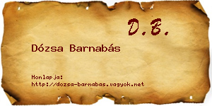 Dózsa Barnabás névjegykártya