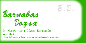 barnabas dozsa business card