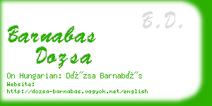 barnabas dozsa business card